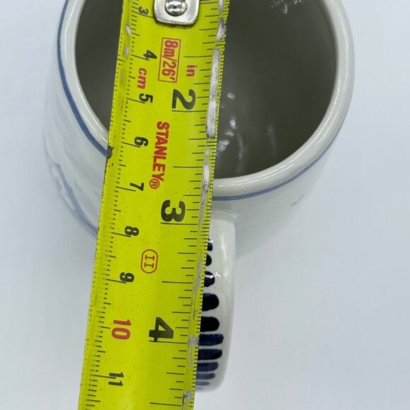 Handpainted Delft Blue & White Ceramic Mug With Windmill Design - Picture 5 of 7